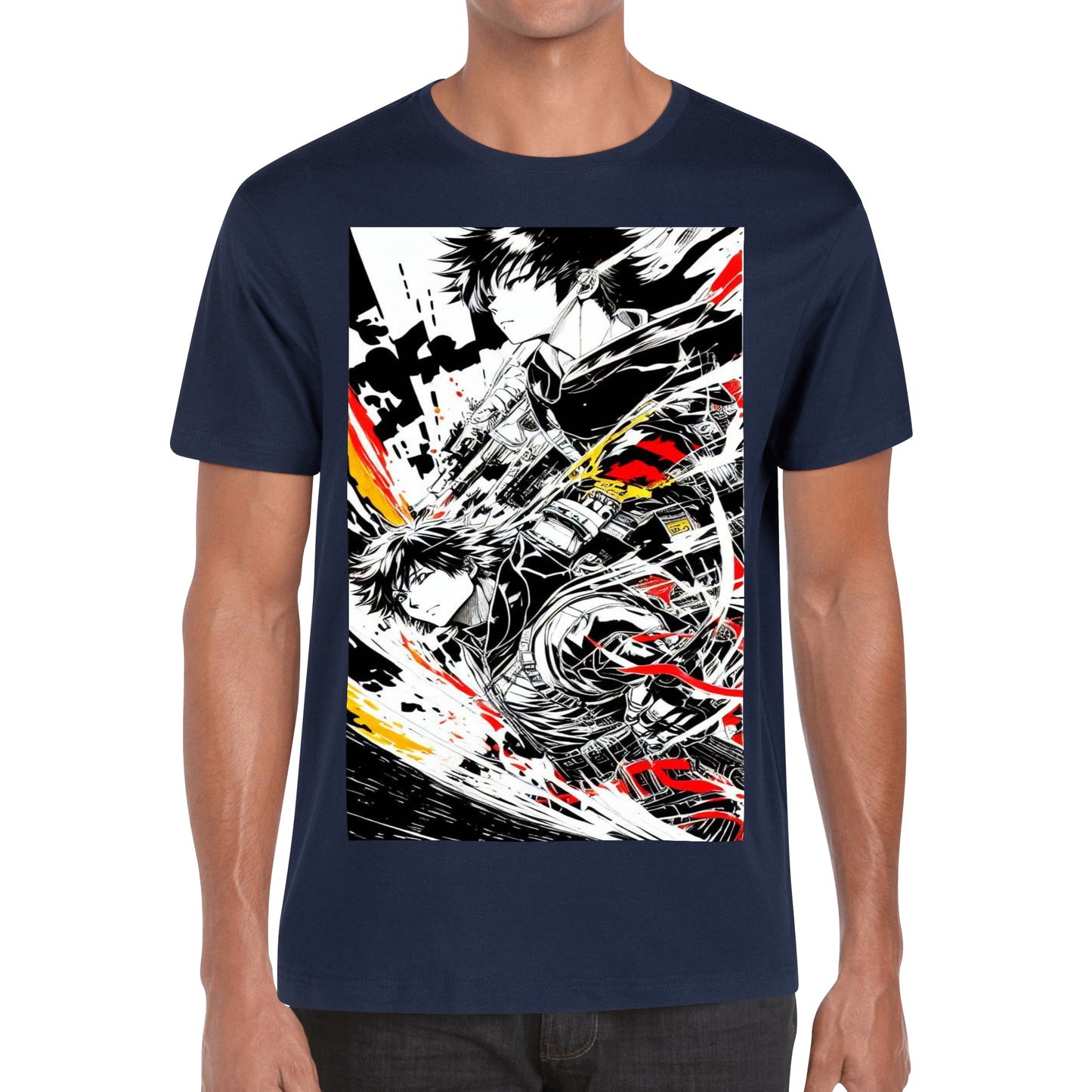 Men's Cotton Front Back Printing T Shirt