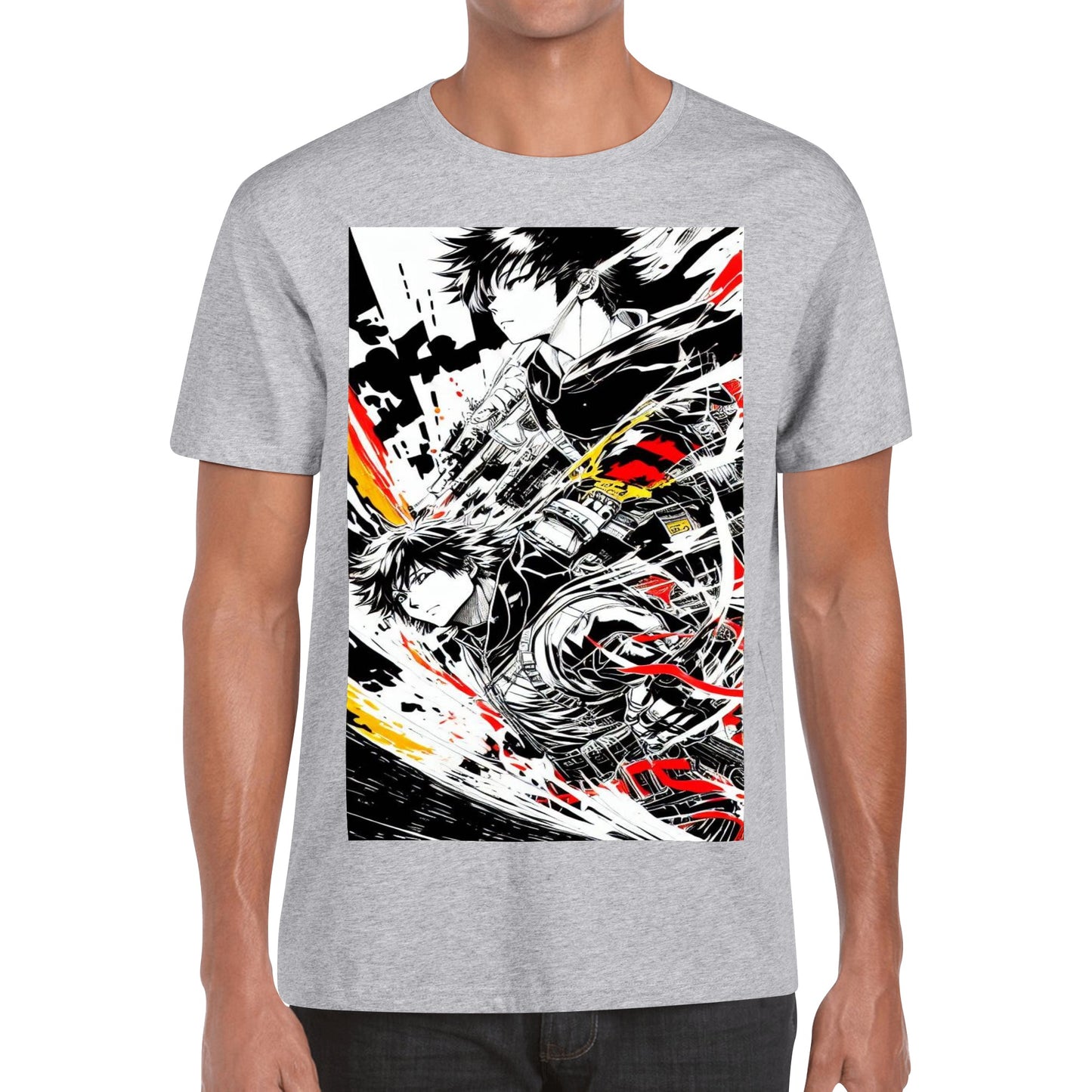 Men's Cotton Front Back Printing T Shirt