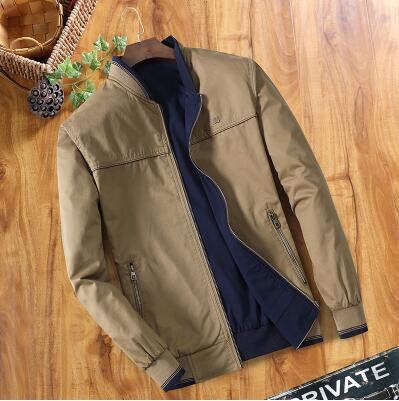 Double-sided Middle-aged Men's Jacket Thin Jacket Dad's Collar