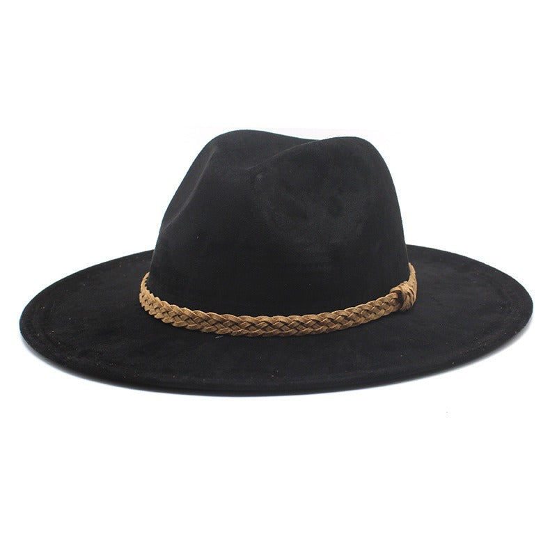 Western Cowboy Hat Sun Shade Sun Shield Hat Mens And Womens Suede Casual Versatile Knight Hat