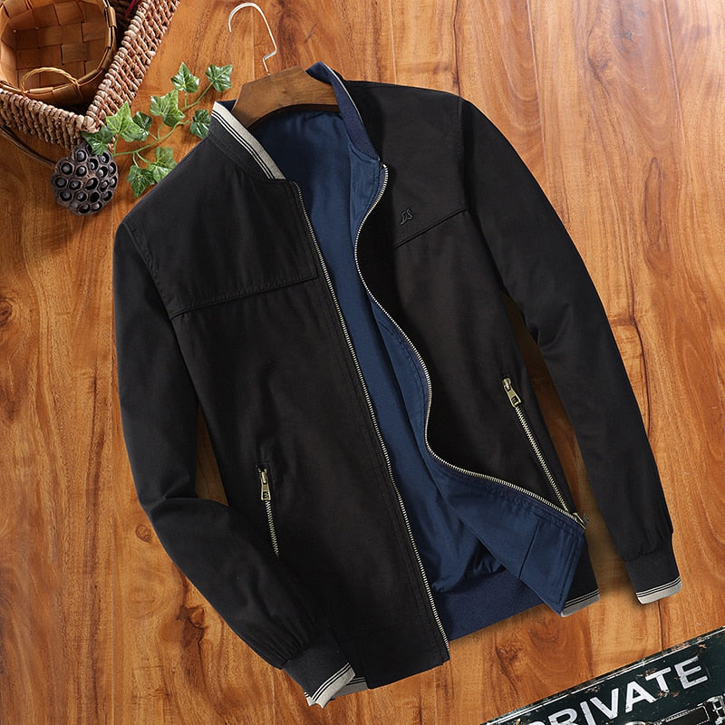 Double-sided Middle-aged Men's Jacket Thin Jacket Dad's Collar
