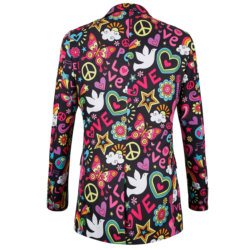 mens jacket slim fit Halloween print floral Men suits blazer euro plus size 4XL Tuxedo prom men clothing