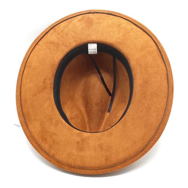Western Cowboy Hat Sun Shade Sun Shield Hat Mens And Womens Suede Casual Versatile Knight Hat