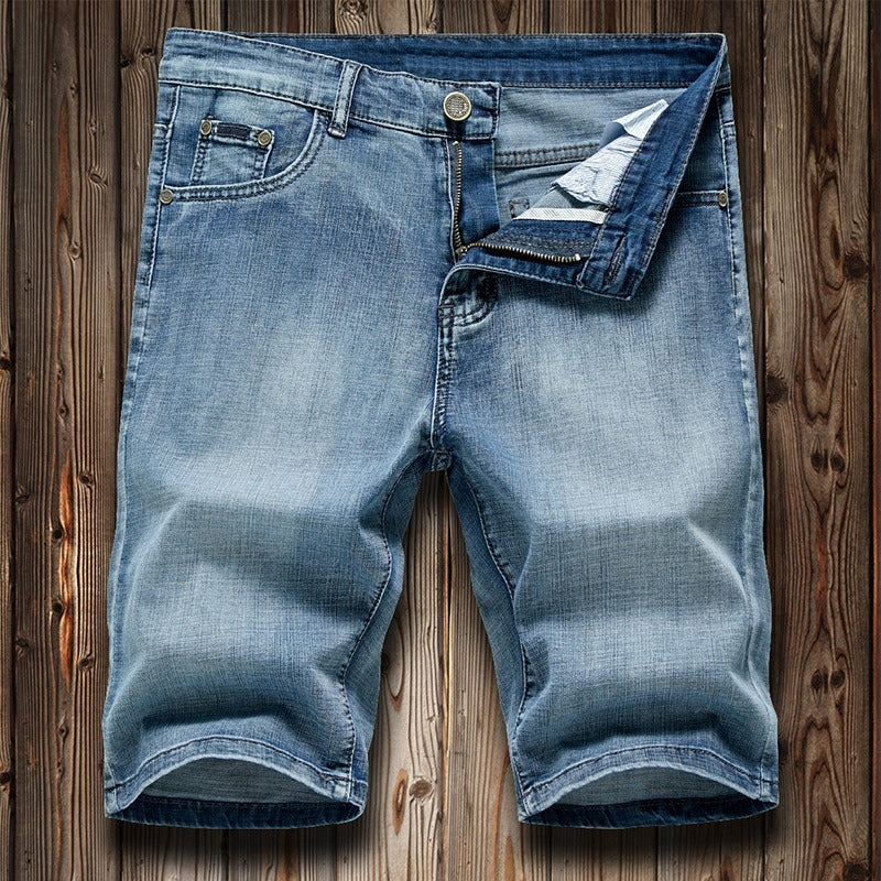 Denim Shorts Men's Quarter Pants Summer Thin Pants Straight Sleeves Casual And Comfortable Breeches Youth