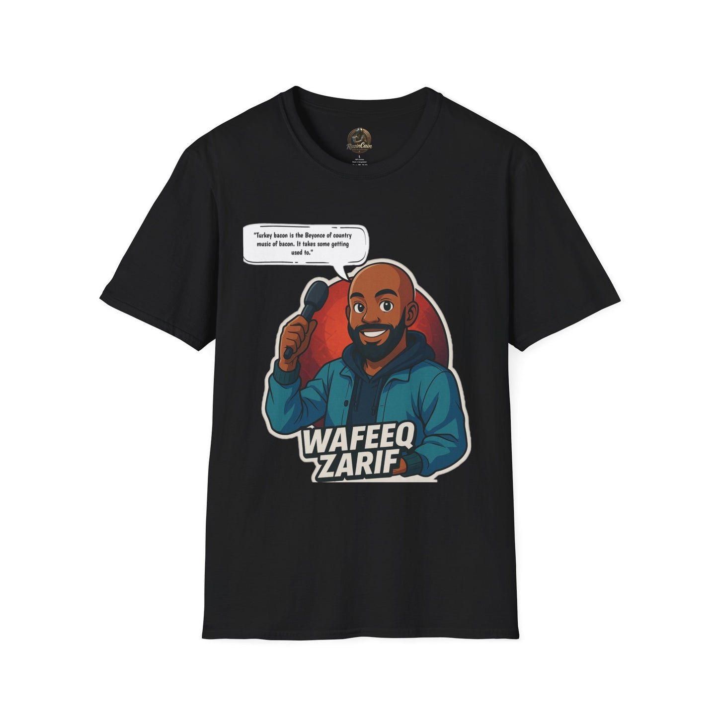 Wafeq Zarif Quote T-Shirt - Unisex Softstyle Tee with QR Code