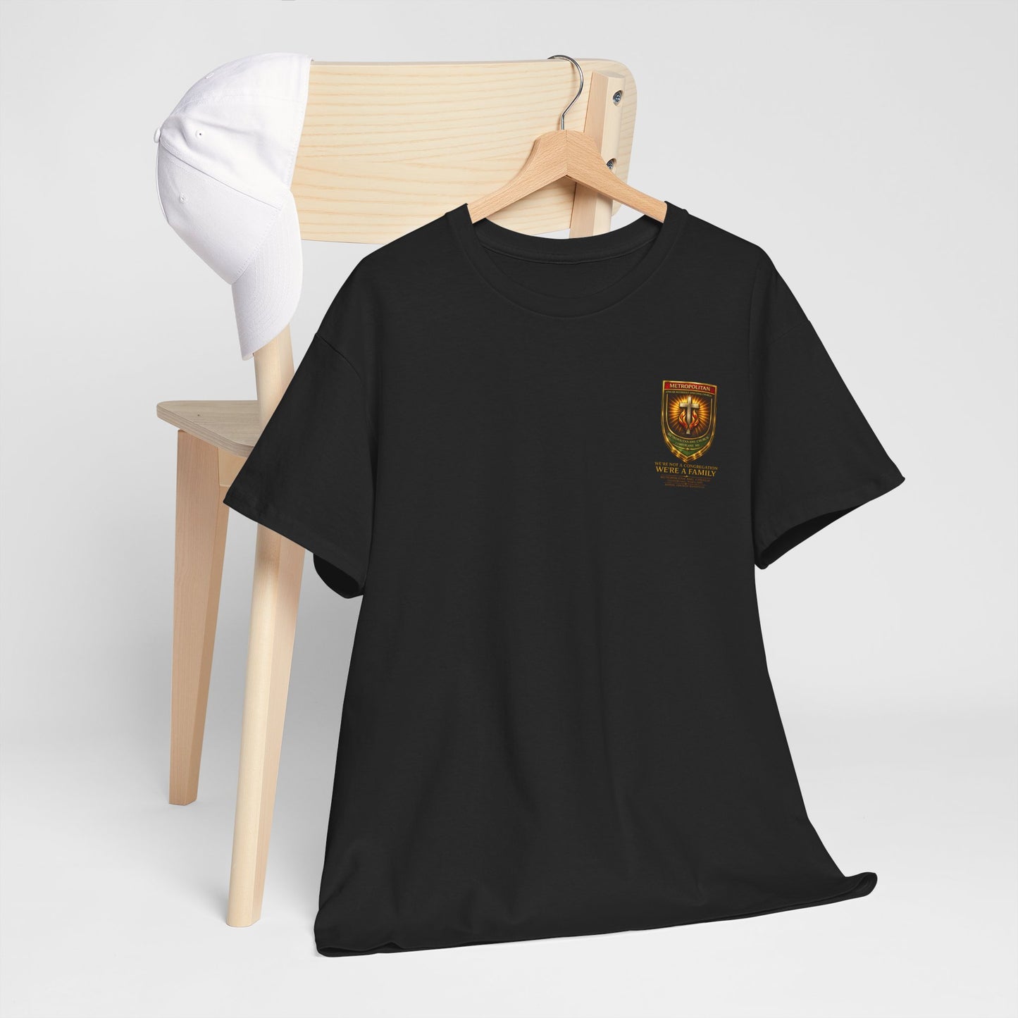 Metropolitan Shield T-Shirt — "We're a Family" Crew Tee