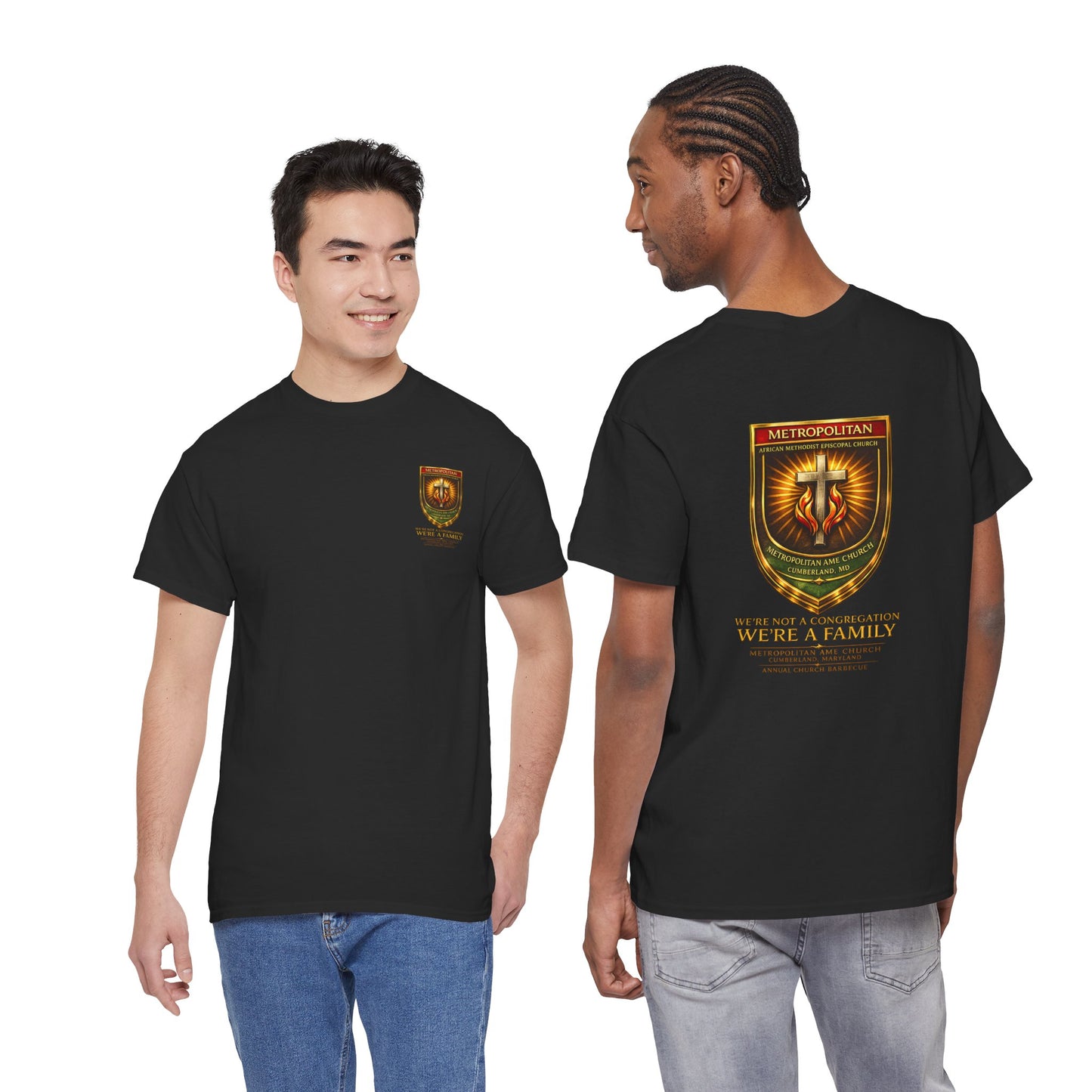 Metropolitan Shield T-Shirt — "We're a Family" Crew Tee