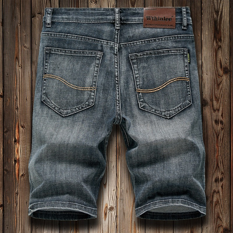 Denim Shorts Men's Quarter Pants Summer Thin Pants Straight Sleeves Casual And Comfortable Breeches Youth
