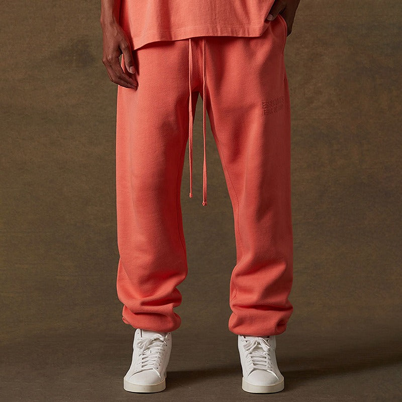 FEAR OF GOD FOG ESSENTIALS 22SS Double Line Silicone Letter High Street Loose Casual Pants