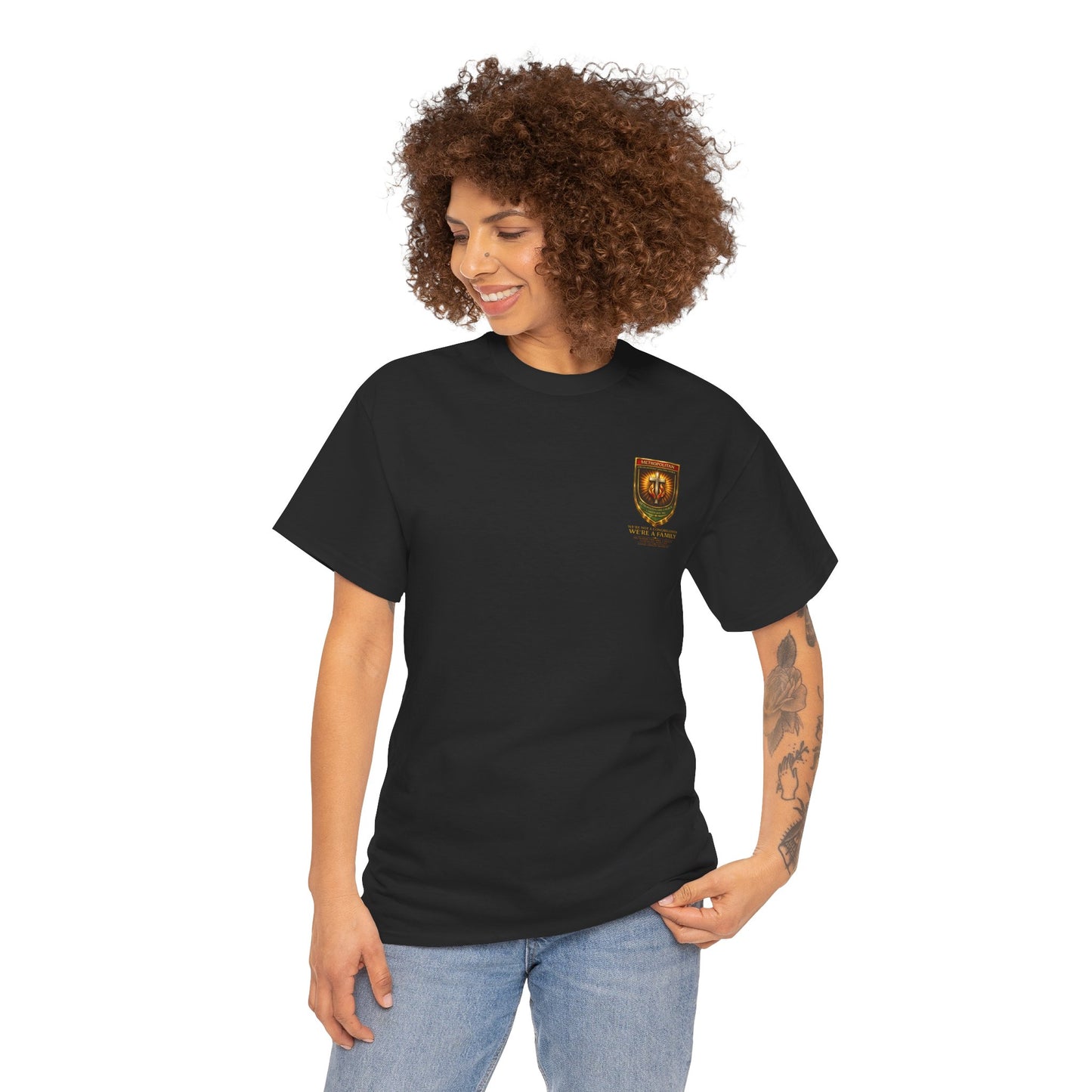Metropolitan Shield T-Shirt — "We're a Family" Crew Tee