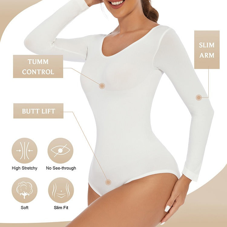Bodysuit Body Hugging Body Lifting Body Shaping Women's Bodysuit Long Sleeve Body Slimming Cloth Body Shaping