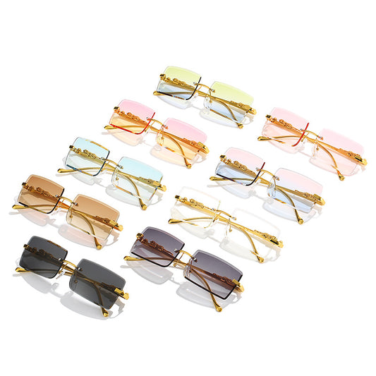 New Rimless Square Sunglasses Trendy Sunglasses Fashion Sunglasses