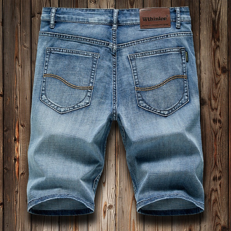 Denim Shorts Men's Quarter Pants Summer Thin Pants Straight Sleeves Casual And Comfortable Breeches Youth