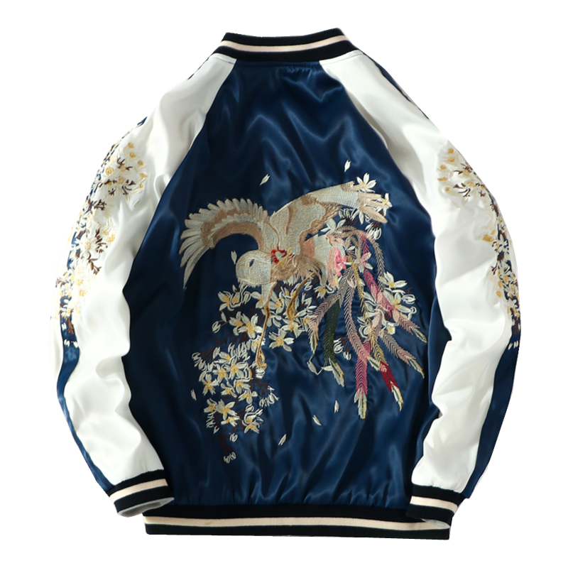 Baseball Suit Women's Couple Suit Hengshu He Phoenix Embroidery Coat Spring and Autumn Double Sided Jacket