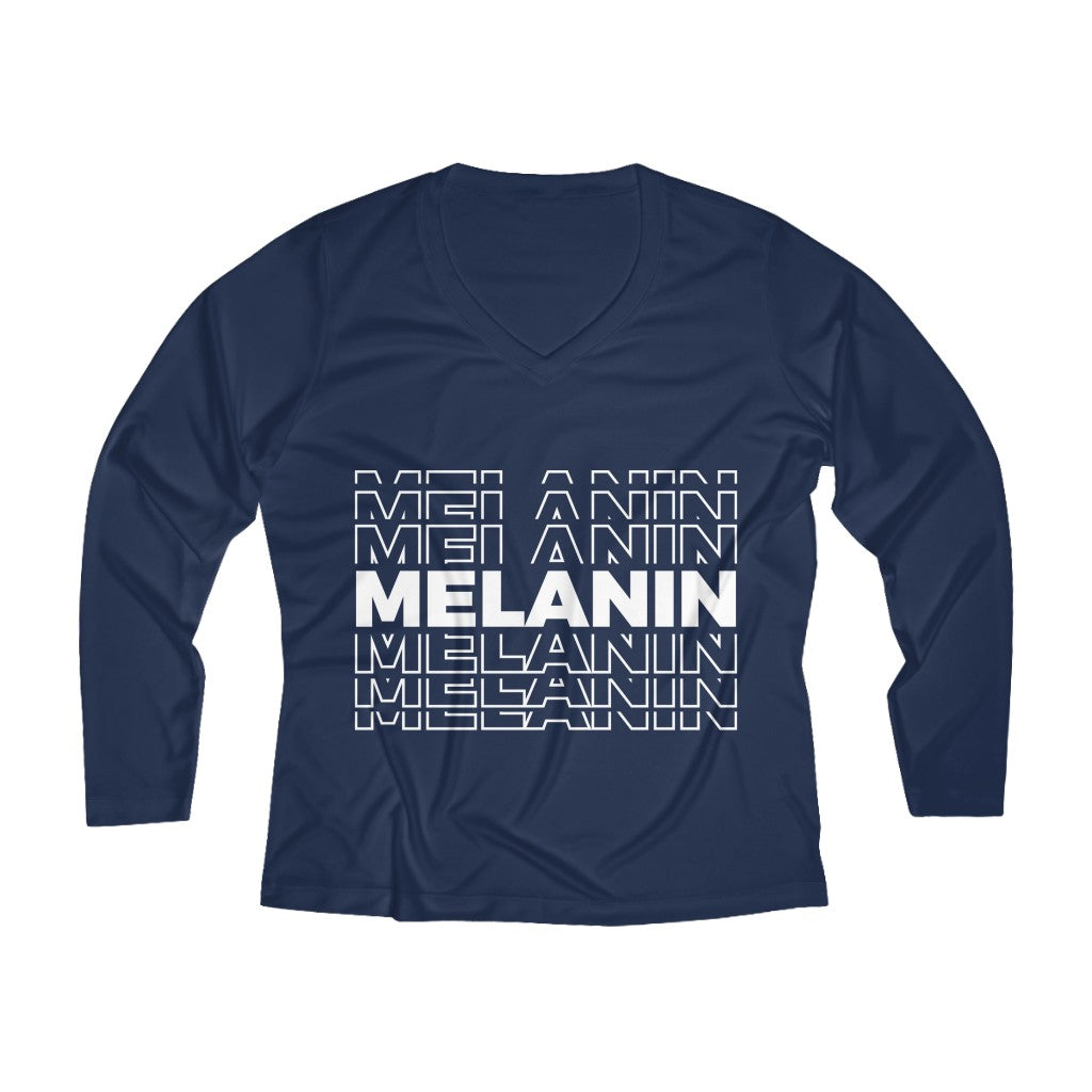 Melanin  Long Sleeve Performance V-neck Tee