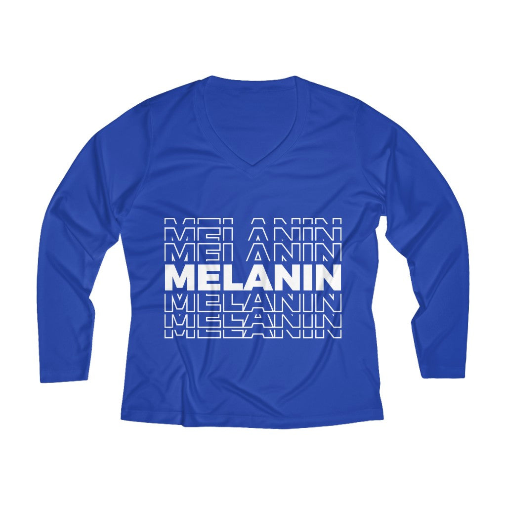 Melanin  Long Sleeve Performance V-neck Tee