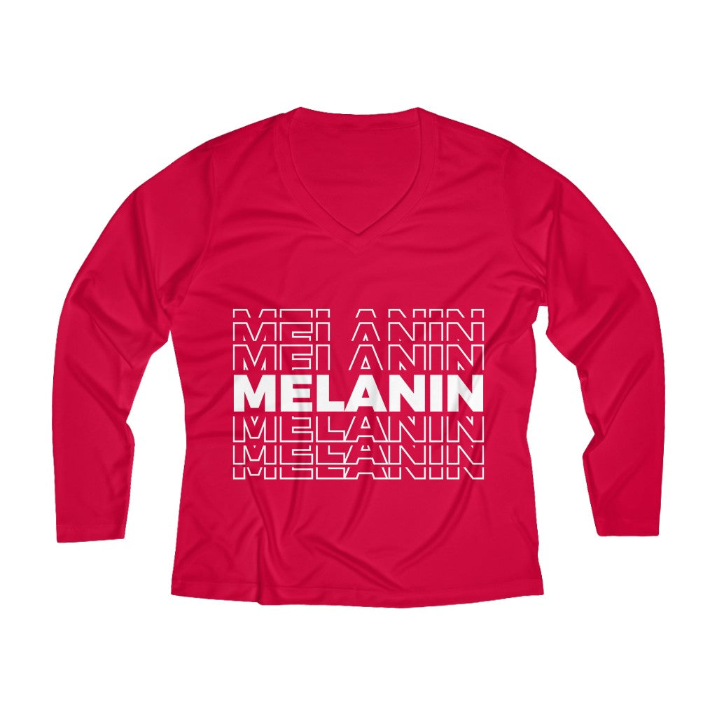 Melanin  Long Sleeve Performance V-neck Tee