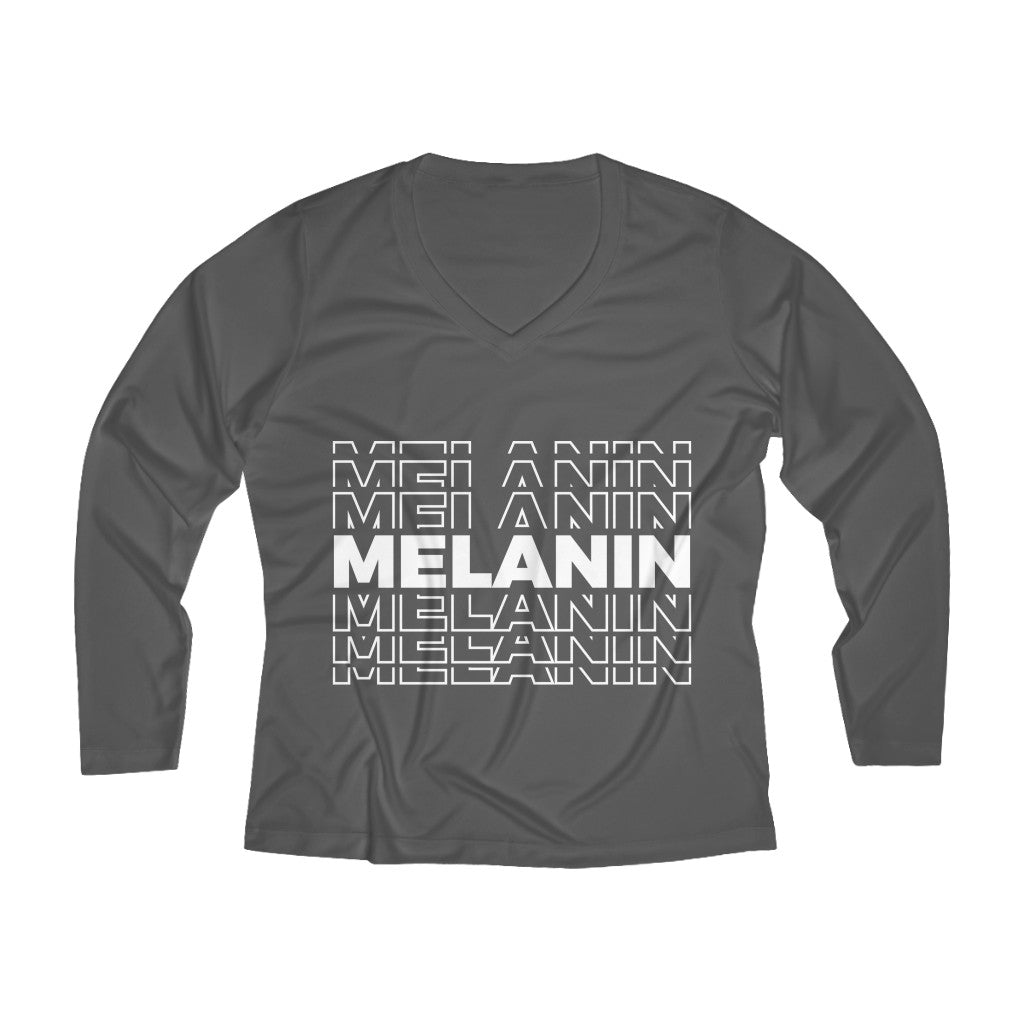 Melanin  Long Sleeve Performance V-neck Tee