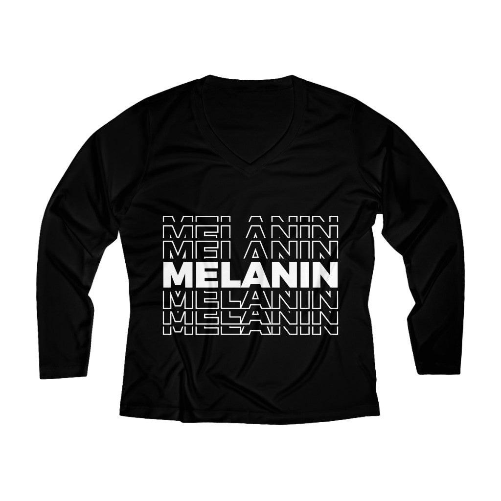 Melanin  Long Sleeve Performance V-neck Tee